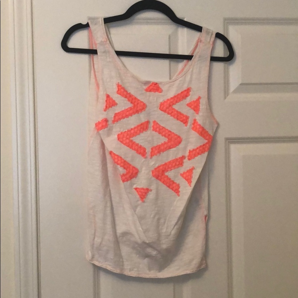 Free People tank top, size S with neon appliqué